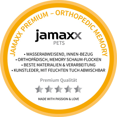 B-Ware: PDB2010 - Orthopädisches Hundebett, gestepptes Kunstleder, Bezug mit Memory Visco Füllung, Wasserabweisend, Abwaschbar & Hygienisch