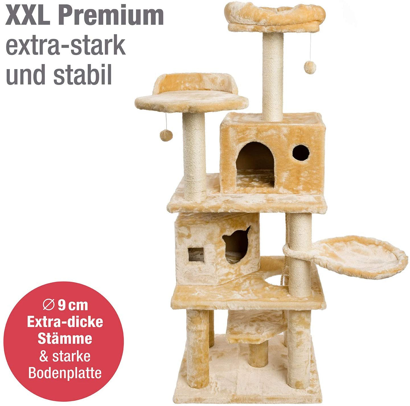 Katzen Kratzbaum in Luxus-Qualität - groß, extra-stabil