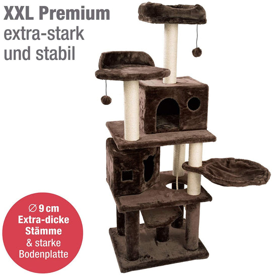 Premium Katzen Kratzbaum XXL, 165cm, platzsparend  jamaxx-pets
