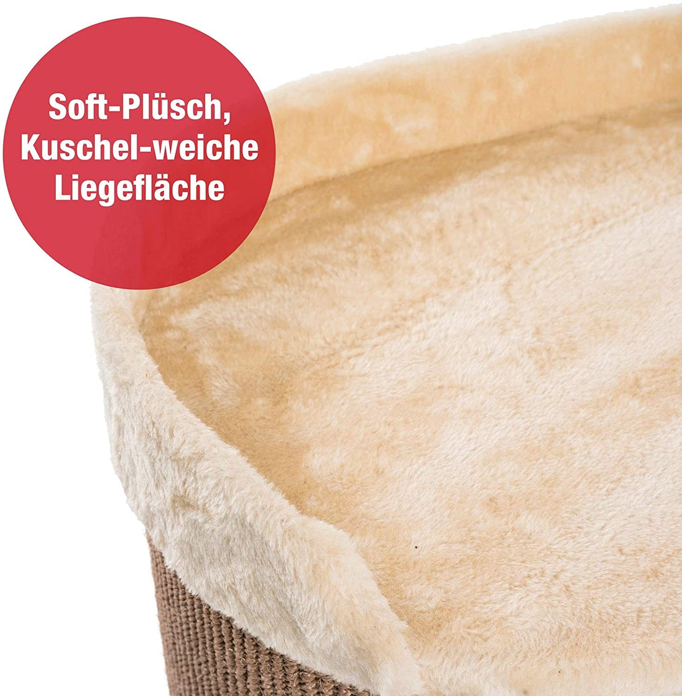 B-Ware: PCT6007 - JAMAXX 2-in-1 Kratzbaum mit integrierter Kratztonne (mit Sisal bezogen), H 115cm, Stabil, Weich, Kuschelig, Farbe beige