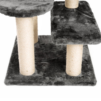 PCT6008, Premium Katzenbaum XXL H90cm, Stabil, Extra-Starke Bodenplatte und Dicke Stämme, Kuschelig-Weiches Soft-Plüsch, Höhle und Kuschel-Körbchen, PCT6008
