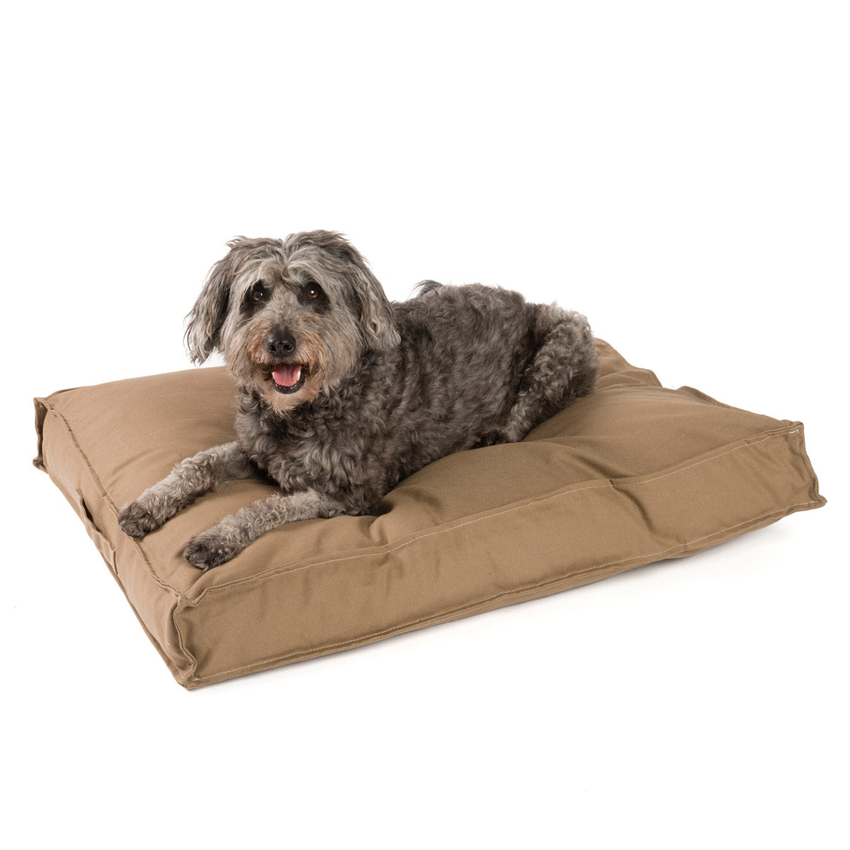 B-Ware: PDB1007, Premium Hundekissen, Hundebett mit Canvas Bezug, Waschbar, Orthopädisch  ★ Memory Foam Flocken, S/M/L braun beige grau