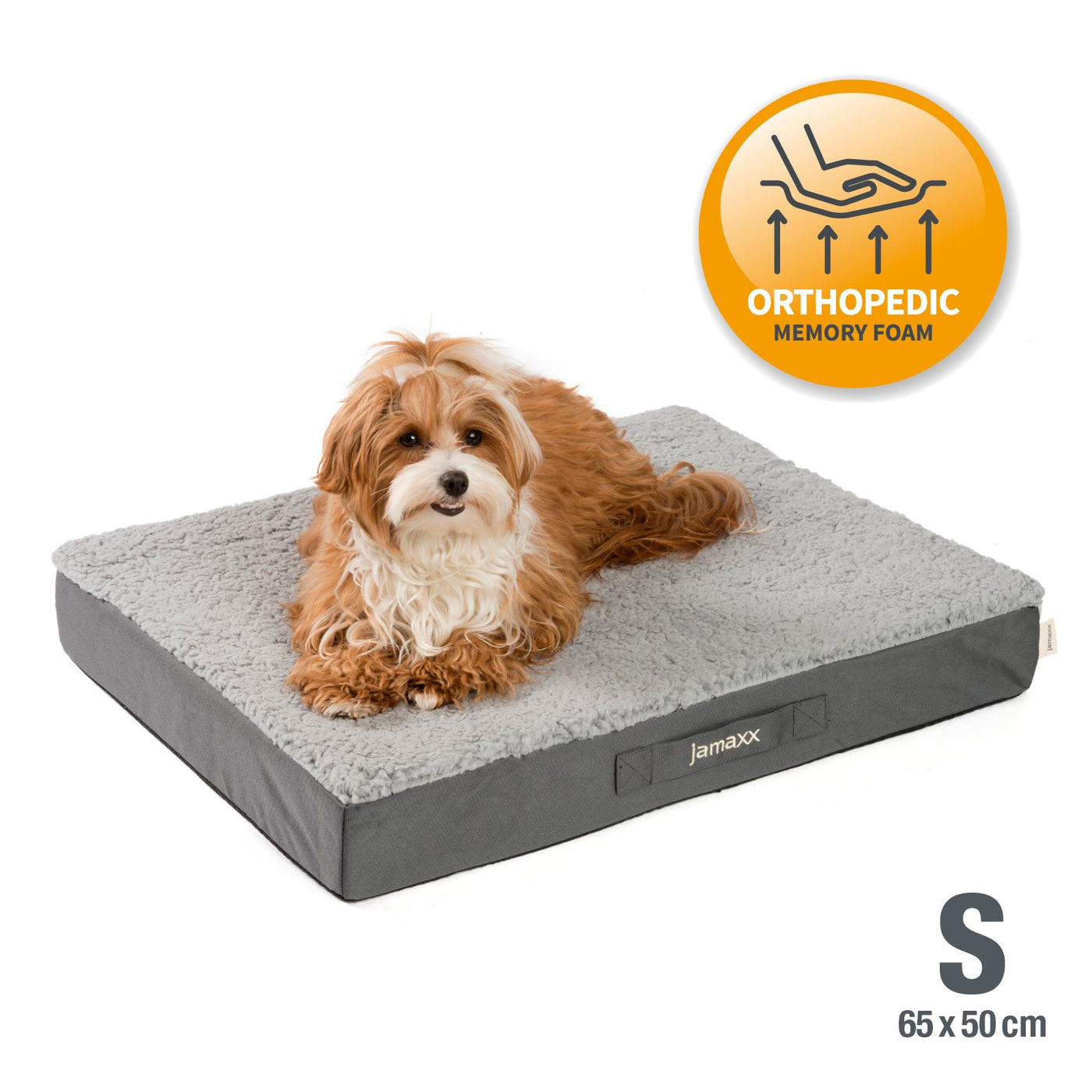 B-Ware: PDB1012, Orthopädische Hunde-Matratze, orthopädische 2-Lagen Matratze, Bezug waschbar, Hundekissen mit ★ Memory Foam, S/M/L, grau braun ...