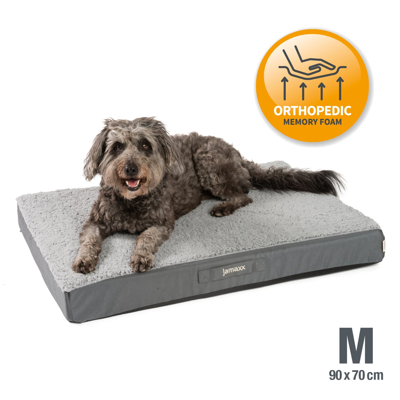 B-Ware: PDB1012, Orthopädische Hunde-Matratze, orthopädische 2-Lagen Matratze, Bezug waschbar, Hundekissen mit ★ Memory Foam, S/M/L, grau braun ...