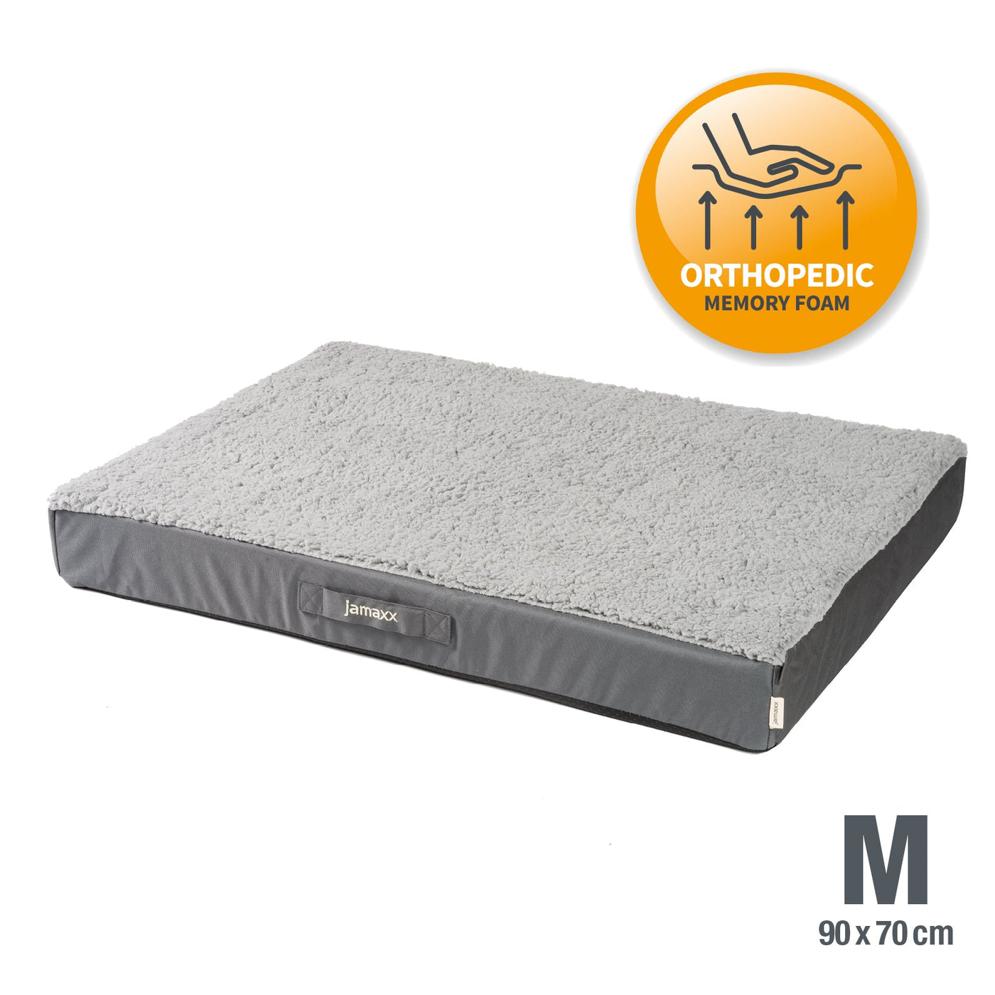 B-Ware: PDB1012, Orthopädische Hunde-Matratze, orthopädische 2-Lagen Matratze, Bezug waschbar, Hundekissen mit ★ Memory Foam, S/M/L, grau braun ...