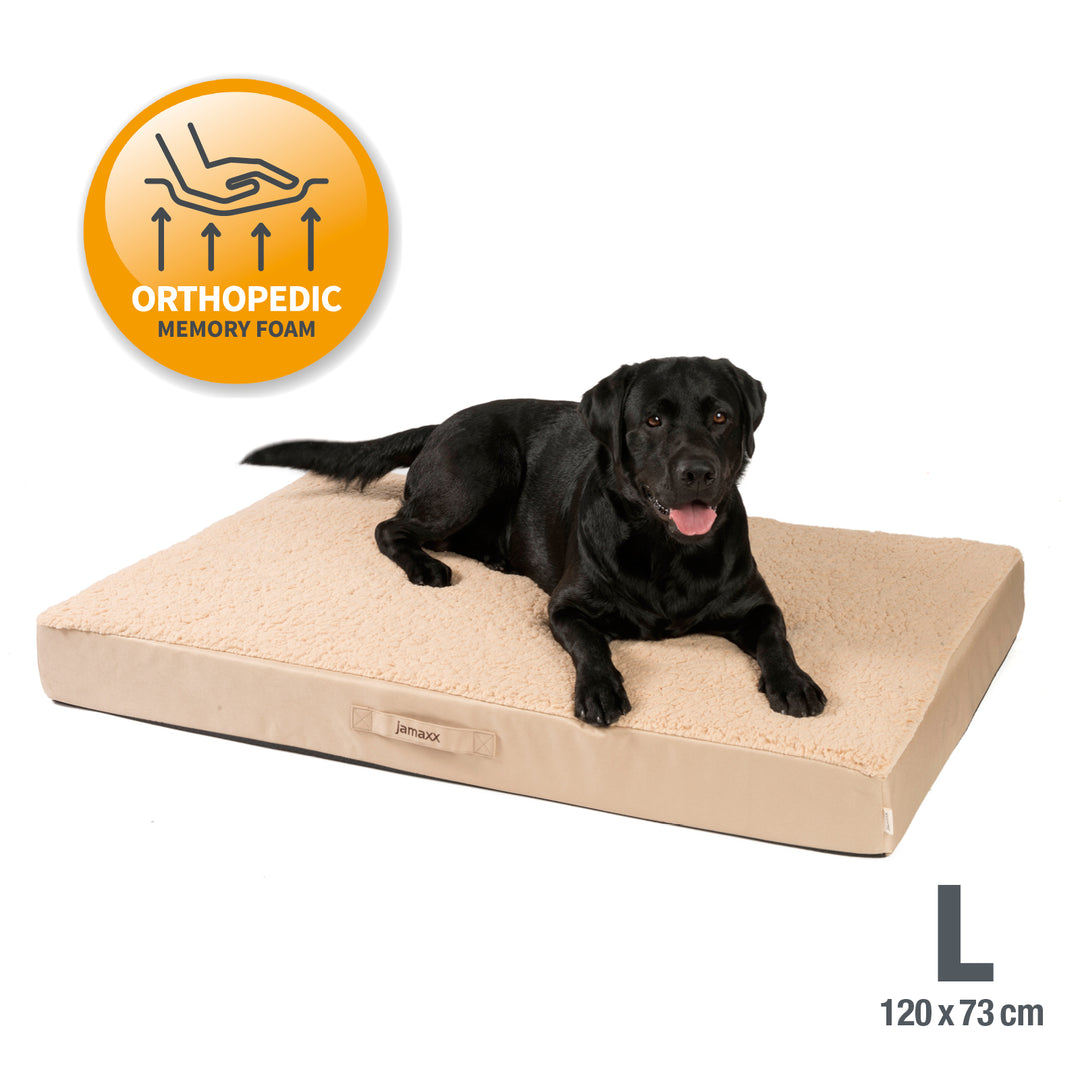 Orthopädische Hundematte mit Lammfell-Imitat, waschbar – jamaxx-pets