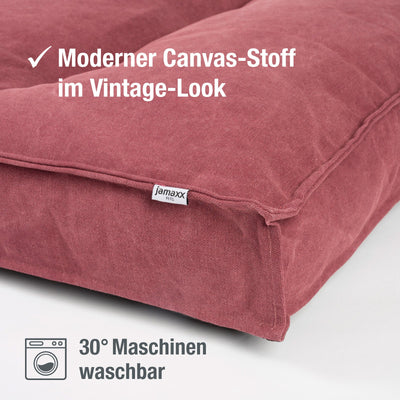 B-Ware: PDB1086, Hundekissen mit Vintage Canvas Bezug, Weiche Komfort-Füllung, Hundebett waschbar, Hundematte in M/L dunkelgrau braun ...