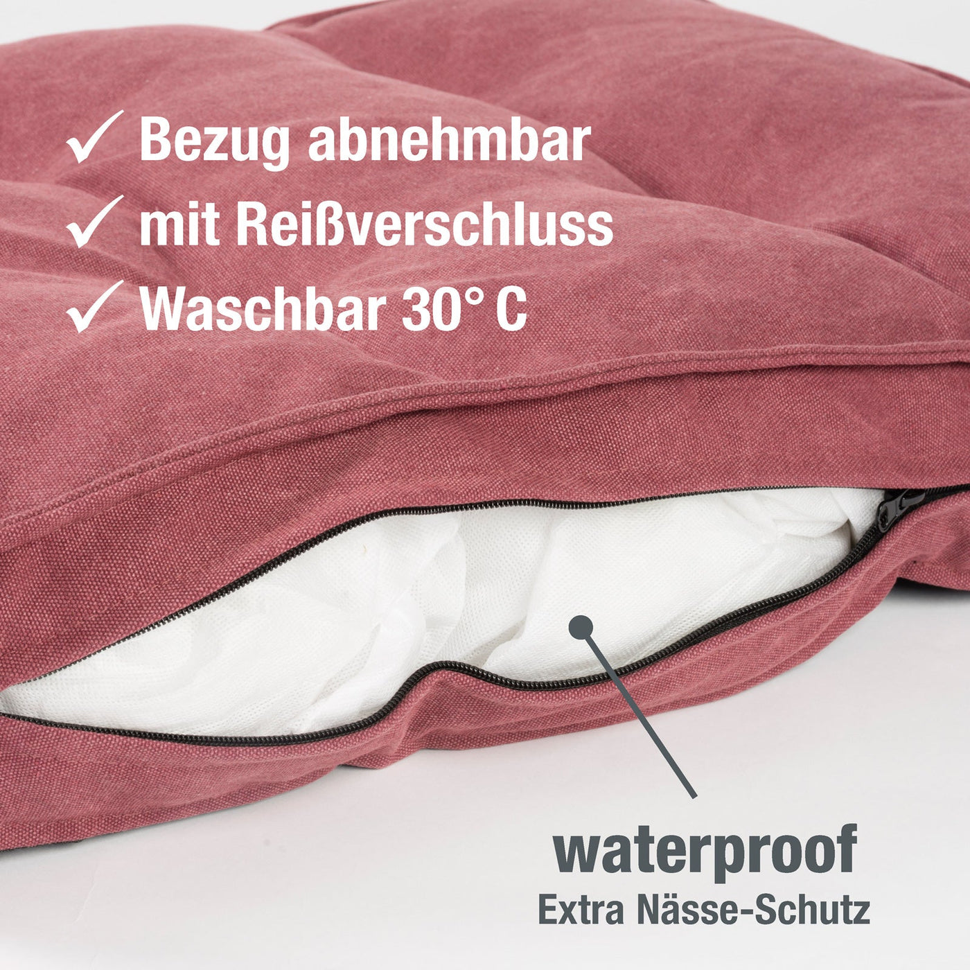 B-Ware: PDB1086, Hundekissen mit Vintage Canvas Bezug, Weiche Komfort-Füllung, Hundebett waschbar, Hundematte in M/L dunkelgrau braun ...