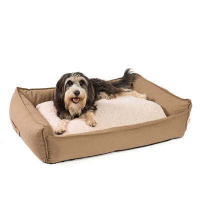 Premium Hundebett / Hunde-Sofa, orthopädische Füllung, waschbar, S/M/L, beige