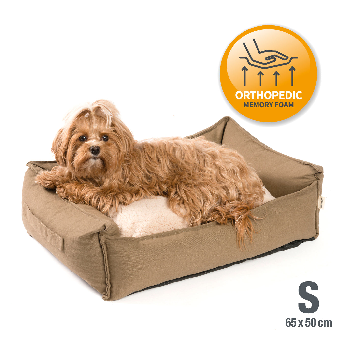 Hundebett / Hunde-Sofa mit Wendekissen, orthopädische Füllung, waschbar, Größe S
