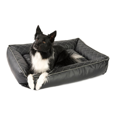 B-Ware: PDB2010 - Orthopädisches Hundebett, gestepptes Kunstleder, Bezug mit Memory Visco Füllung, Wasserabweisend, Abwaschbar & Hygienisch