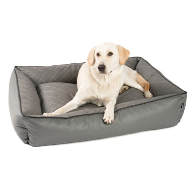 B-Ware: PDB2010 - Orthopädisches Hundebett, gestepptes Kunstleder, Bezug mit Memory Visco Füllung, Wasserabweisend, Abwaschbar & Hygienisch