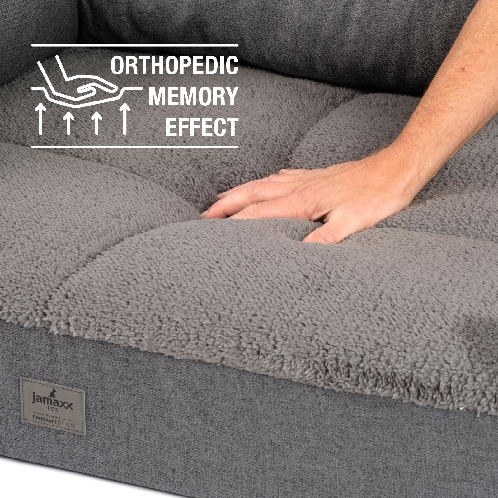 2in1 Hundesofa, abnehmbare Polster, waschbar, orthopädisch jamaxxpets