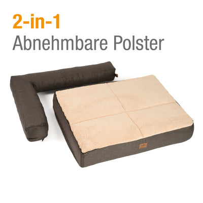 PDB3014 | Premium 2-in-1 Hundesofa, abnehmbare Seitenpolster, waschbar, orthopädische Füllung