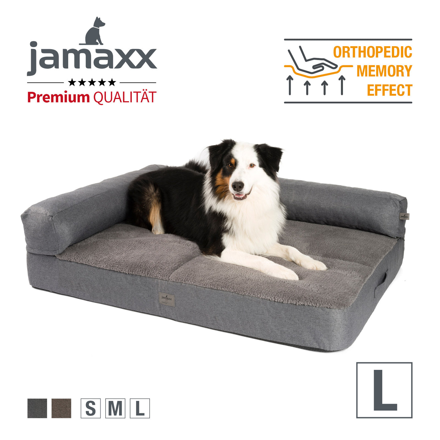 Hundesofa 2-in-1 - Sofa und Hundematte - Größe L - mit abnehmbaren Seitenpolstern