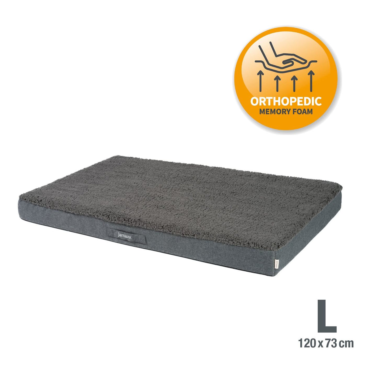 B-Ware: PDB1012, Orthopädische Hunde-Matratze, orthopädische 2-Lagen Matratze, Bezug waschbar, Hundekissen mit ★ Memory Foam, S/M/L, grau braun ...