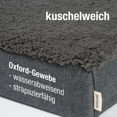 B-Ware: PDB1012, Orthopädische Hunde-Matratze, orthopädische 2-Lagen Matratze, Bezug waschbar, Hundekissen mit ★ Memory Foam, S/M/L, grau braun ...