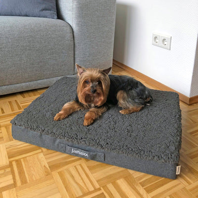 B-Ware: PDB1012, Orthopädische Hunde-Matratze, orthopädische 2-Lagen Matratze, Bezug waschbar, Hundekissen mit ★ Memory Foam, S/M/L, grau braun ...