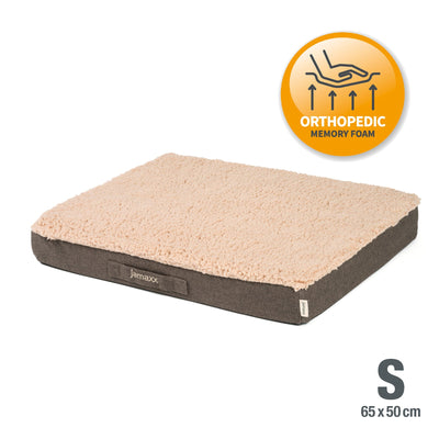 B-Ware: PDB1012, Orthopädische Hunde-Matratze, orthopädische 2-Lagen Matratze, Bezug waschbar, Hundekissen mit ★ Memory Foam, S/M/L, grau braun ...