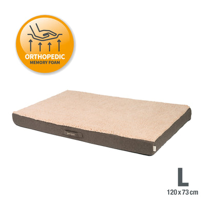 B-Ware: PDB1012, Orthopädische Hunde-Matratze, orthopädische 2-Lagen Matratze, Bezug waschbar, Hundekissen mit ★ Memory Foam, S/M/L, grau braun ...