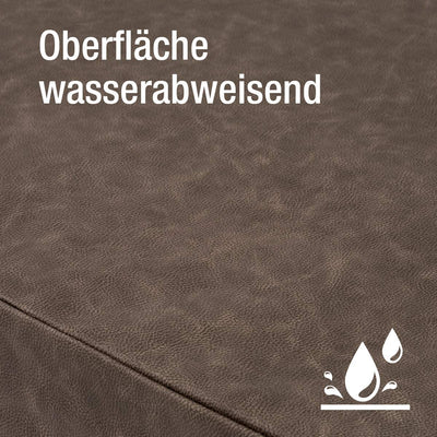 B-Ware: PDB1017, Premium Hunde-Matratze, Deluxe Kunstleder, 2-Lagen Orthopädische HundeMatte ★ Memory Foam, S/M/L, braun grau schwarz