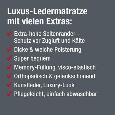 PDB1017, Premium Hunde-Matratze, Deluxe Kunstleder, 2-Lagen Orthopädische HundeMatte ★ Memory Foam, S/M/L, braun grau schwarz