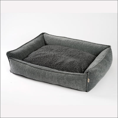 B-Ware: PDB2004, Premium Hundebett mit Wendekissen, Edler Chinelle Stoff, waschbar - Orthopädisch ★ Memory Foam Flocken, S/M/L, braun, grau, ...