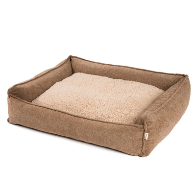 B-Ware: PDB2004, Premium Hundebett mit Wendekissen, Edler Chinelle Stoff, waschbar - Orthopädisch ★ Memory Foam Flocken, S/M/L, braun, grau, ...