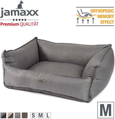 Hunde-Sofa aus hochwertigem OEKOTEX zertifizierten Stoff mit extra hohen Seiten gegen Zugluft und einer orthopädischen Schaumstofffüllung, Gr. M