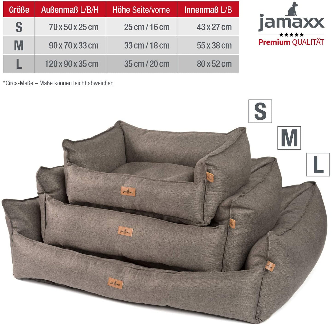 PDB2018 | LUXURY Hundebett / Hunde-Sofa, orthopädisch, extra-hohe Seiten, OEKOTEX Bezug, waschbar