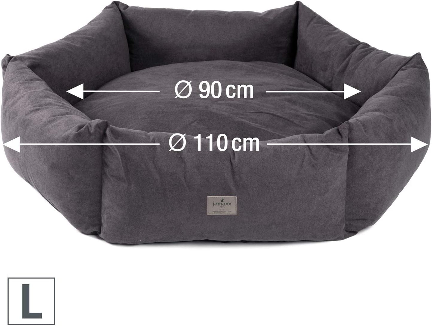 Orthopädisches Hundebett mit hohen Seitenwänden, S/M/L, grau