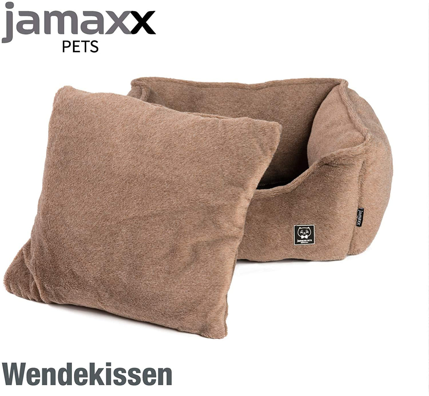 Das Katzenkörbchen hat ein herausnehmbares Wendekissen