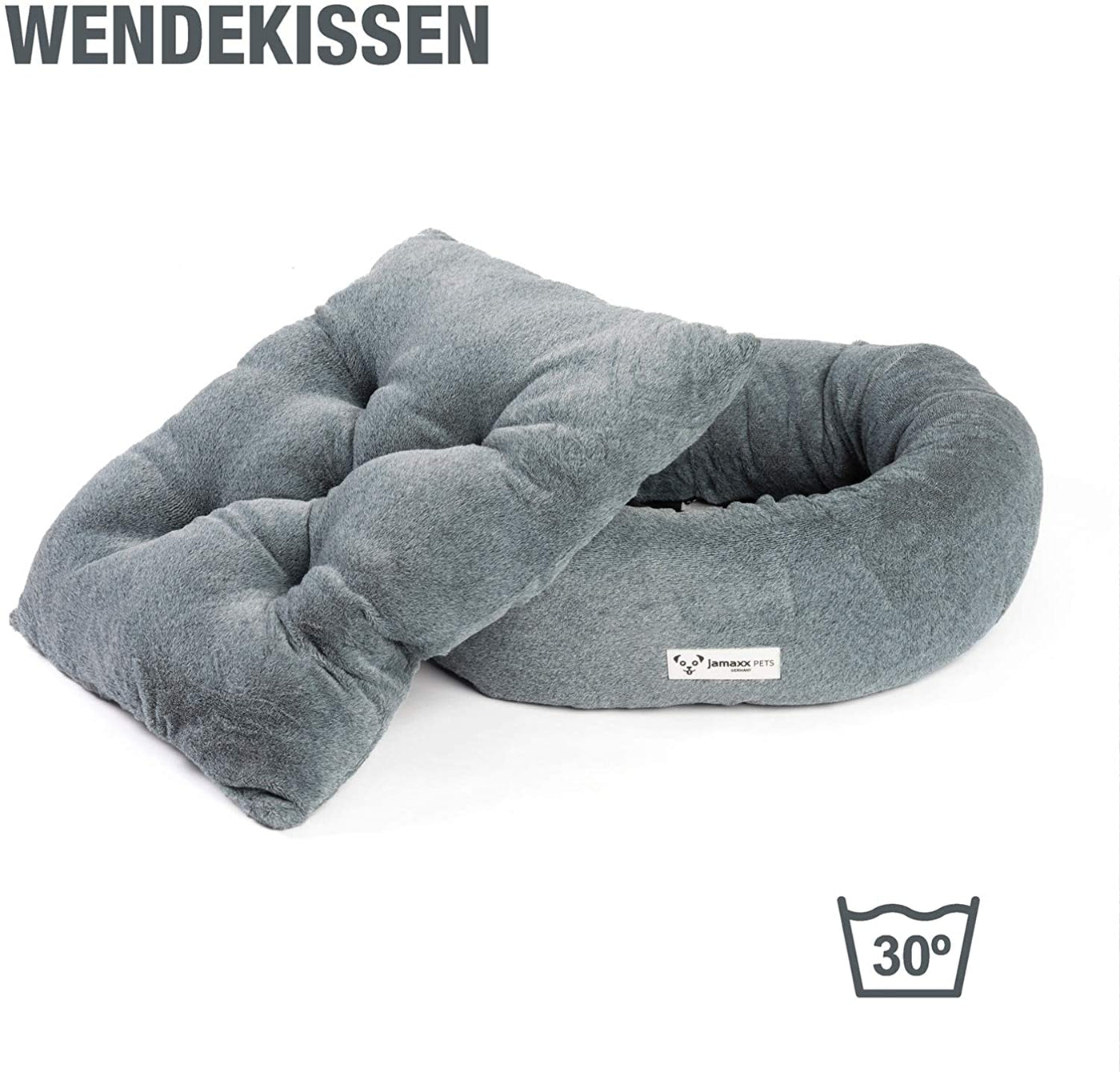 B-Ware: PDB2083, Super-Soft Donut Hundebett Hundekissen in trendigen Fashion Farben - Körbchen mit flauschig weicher Komfort-Polsterung Hundekörbchen Waschbar Hundekorb, S/M grau braun pink ...