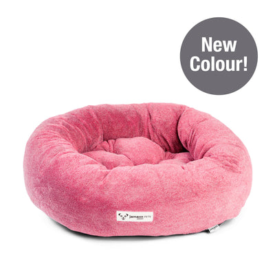 B-Ware: PDB2083, Super-Soft Donut Hundebett Hundekissen in trendigen Fashion Farben - Körbchen mit flauschig weicher Komfort-Polsterung Hundekörbchen Waschbar Hundekorb, S/M grau braun pink ...