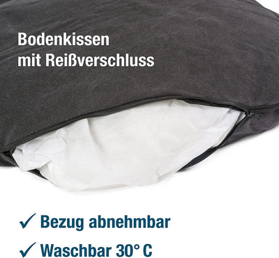 B-Ware: PDB2087,  Ovales Hundebett mit Komfort-Füllung, Bezug Waschbar, Vintage Canvas Stoff, Hunde-Korb Körbchen mit Hohen Seitenwänden