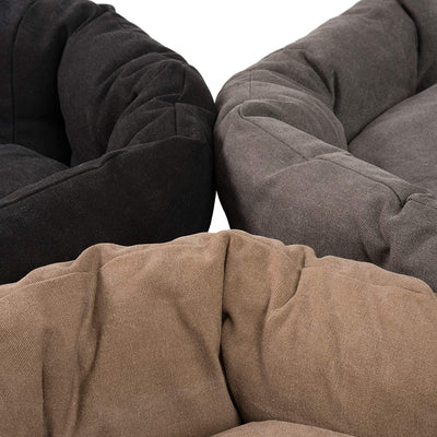 B-Ware: PDB2087,  Ovales Hundebett mit Komfort-Füllung, Bezug Waschbar, Vintage Canvas Stoff, Hunde-Korb Körbchen mit Hohen Seitenwänden