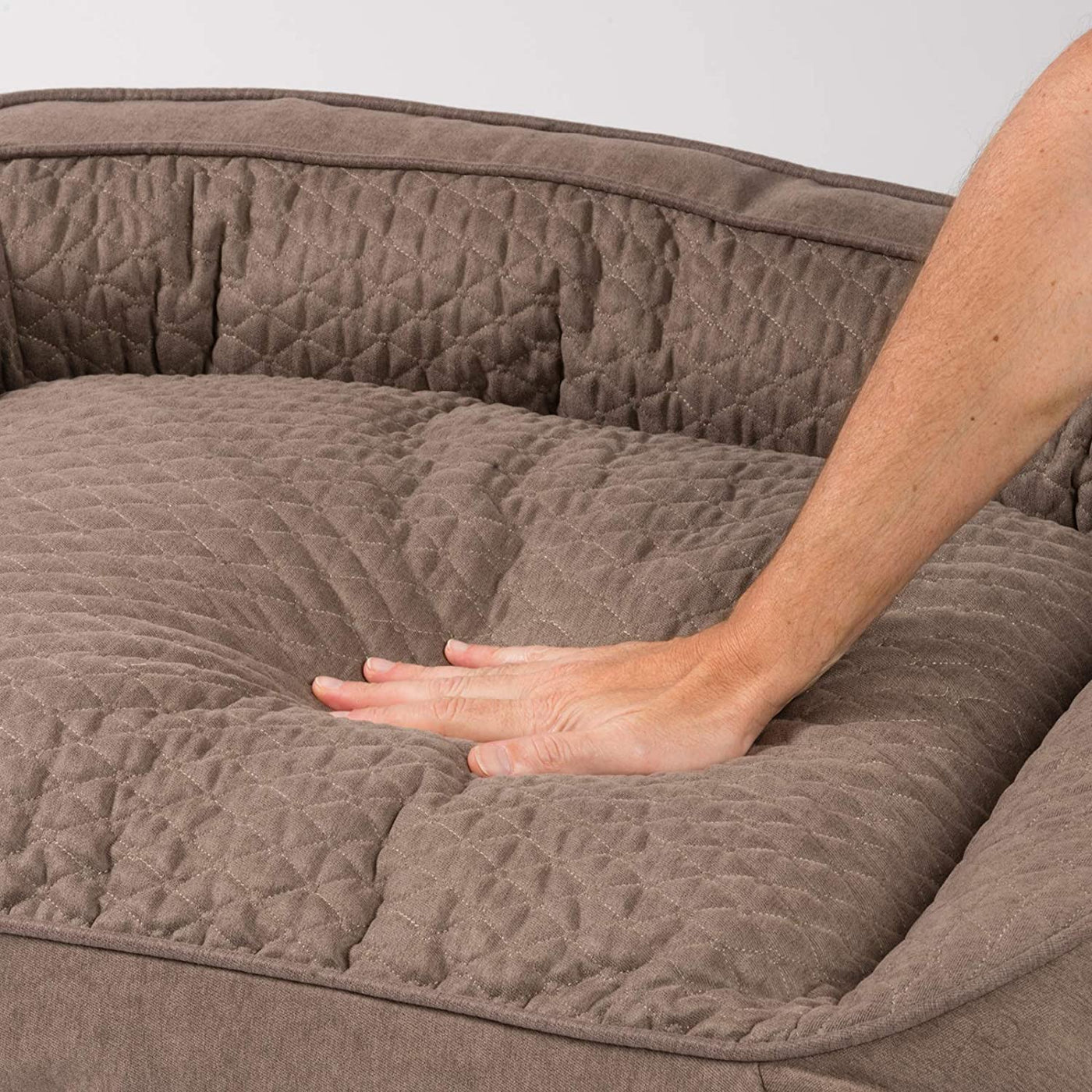 Stilvolles Hunde-Sofa extra weich und formstabil - graubraun