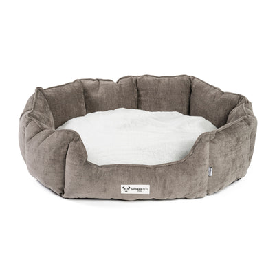 PDB2090 | Cooles Hundebett mit Flausch-Wendekissen, waschbar, Trendfarben