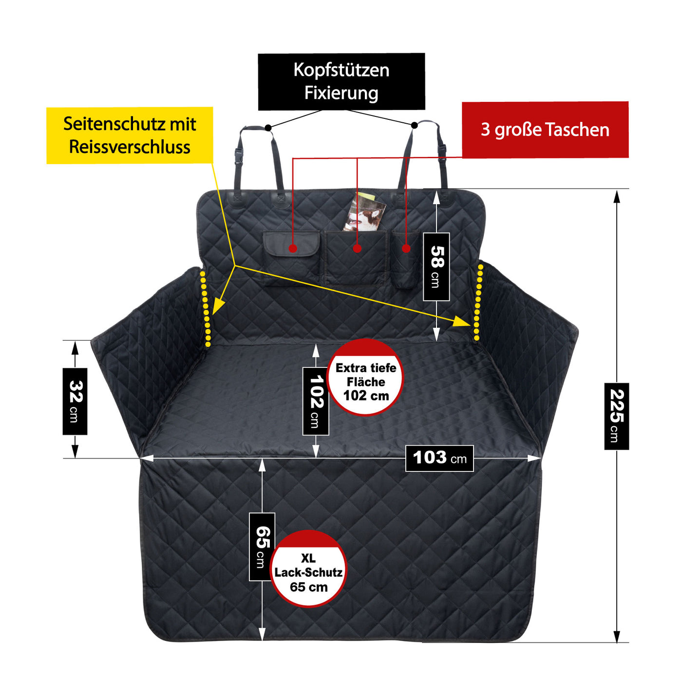 PDSC3] - Auto - Kofferraum XXL Schondecke für SUV Kombi Extra-Lang 22 –  jamaxx-pets