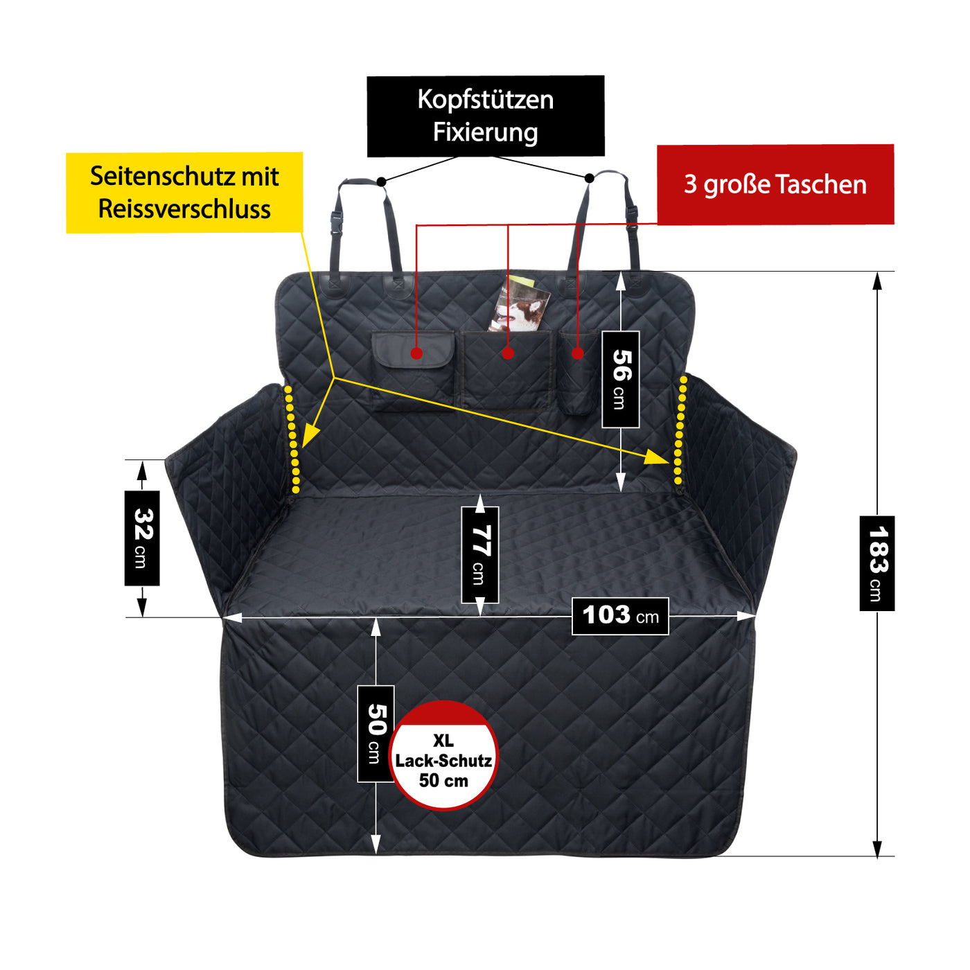 PDSC2] - Auto Schondecke für Rücksitze u Kofferraum Wasserdicht Wasch –  jamaxx-pets